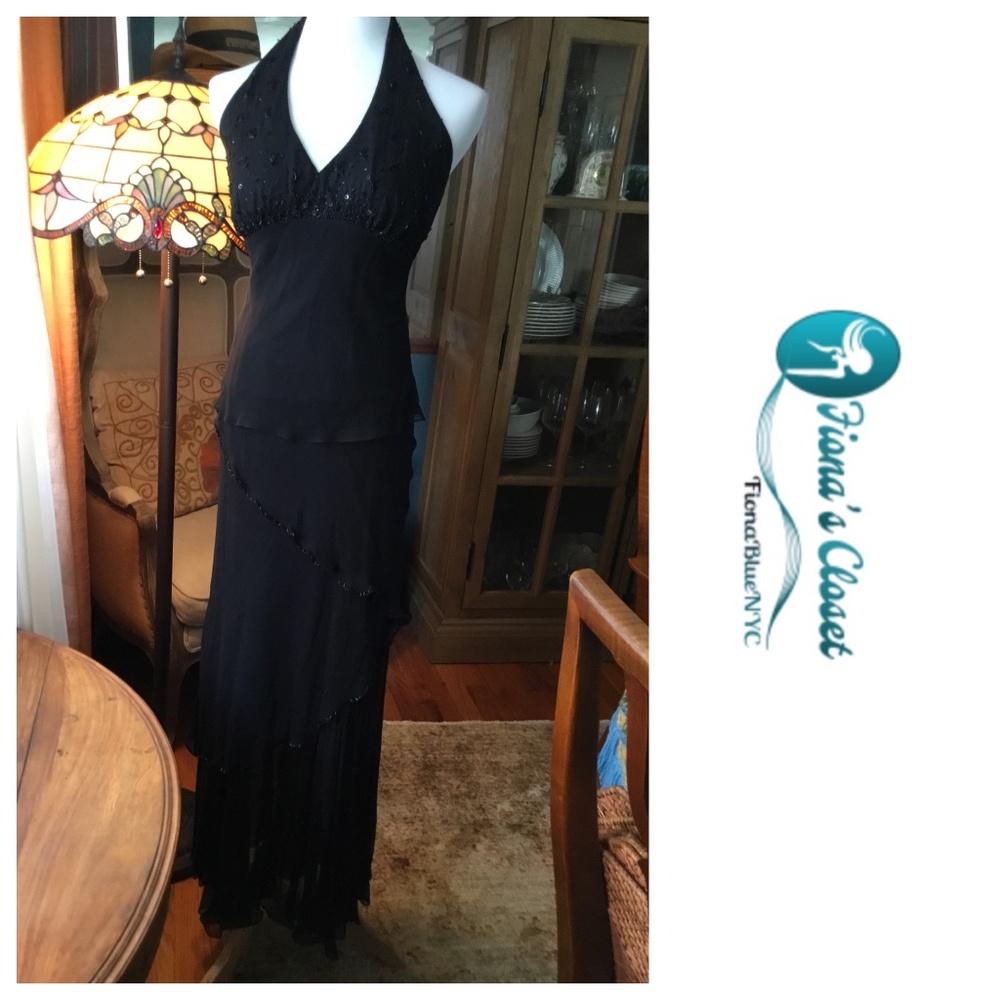 Cache Black Silk 2-piece Cocktail/Evening Dress